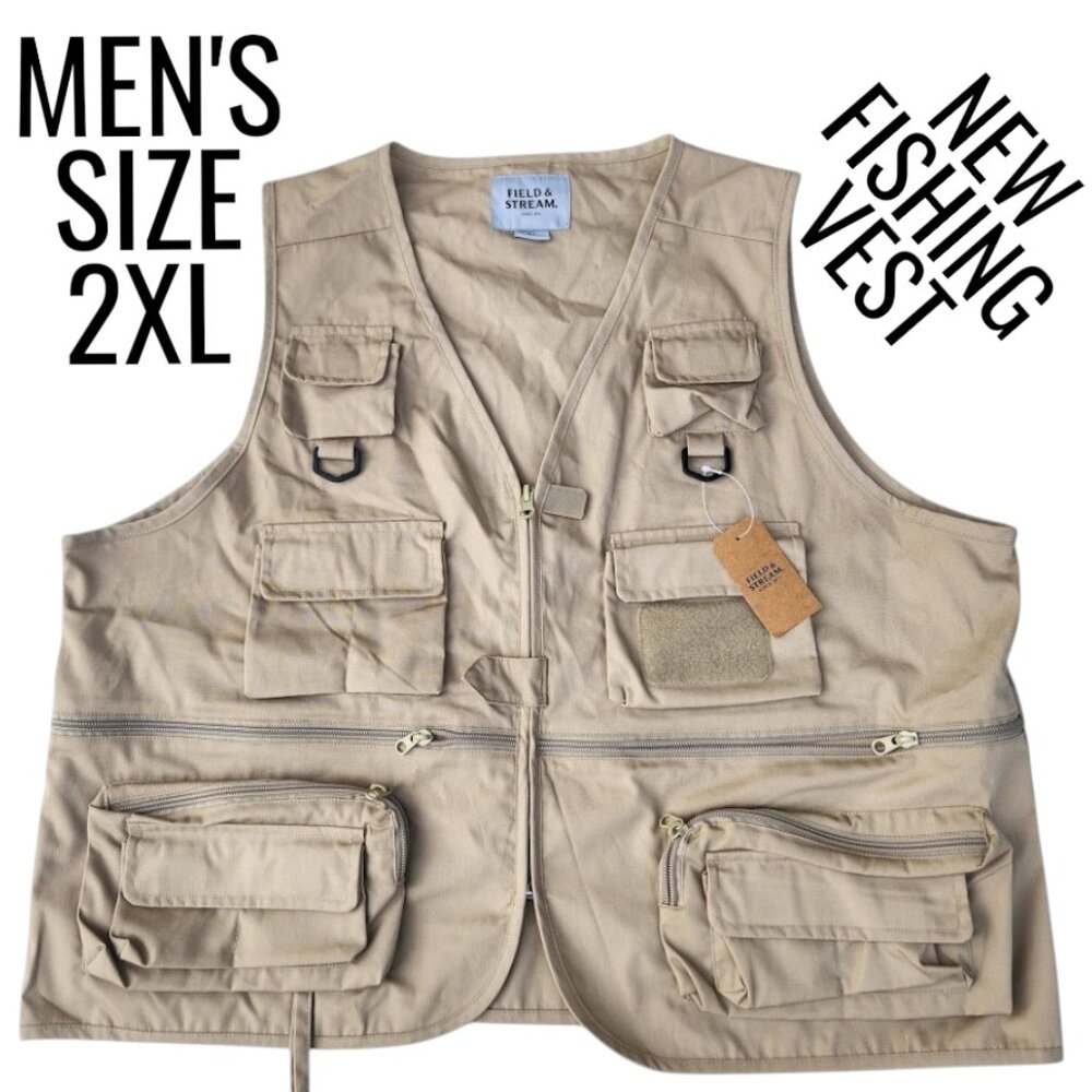 NEW Field & Stream Men's Fly Fishing Vest Hiking Vest Size 2XL XXL Extra Large F